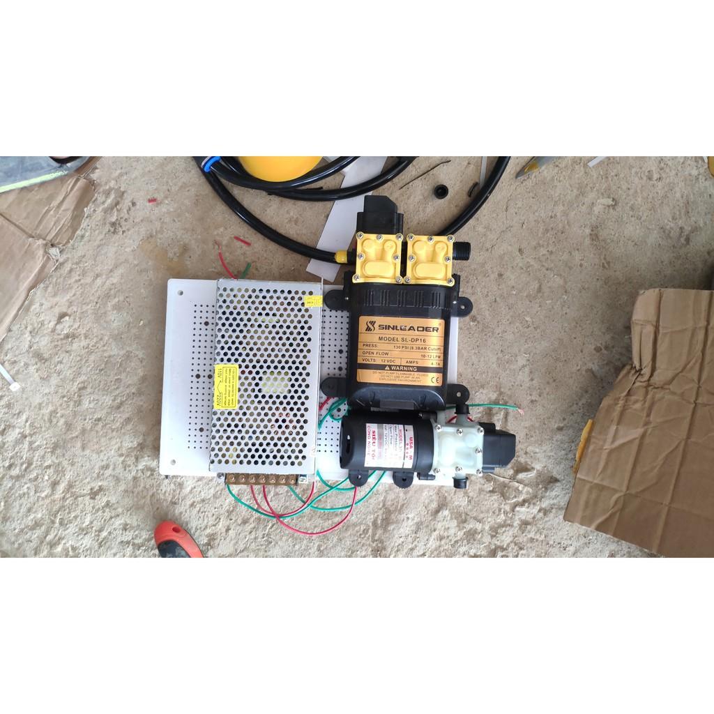 Bộ tưới tự động 2 bơm đôi Sinleader +bơm đơn tưới cây, tưới lan, rau 20 béc 4 hướg cho giàn 50m2