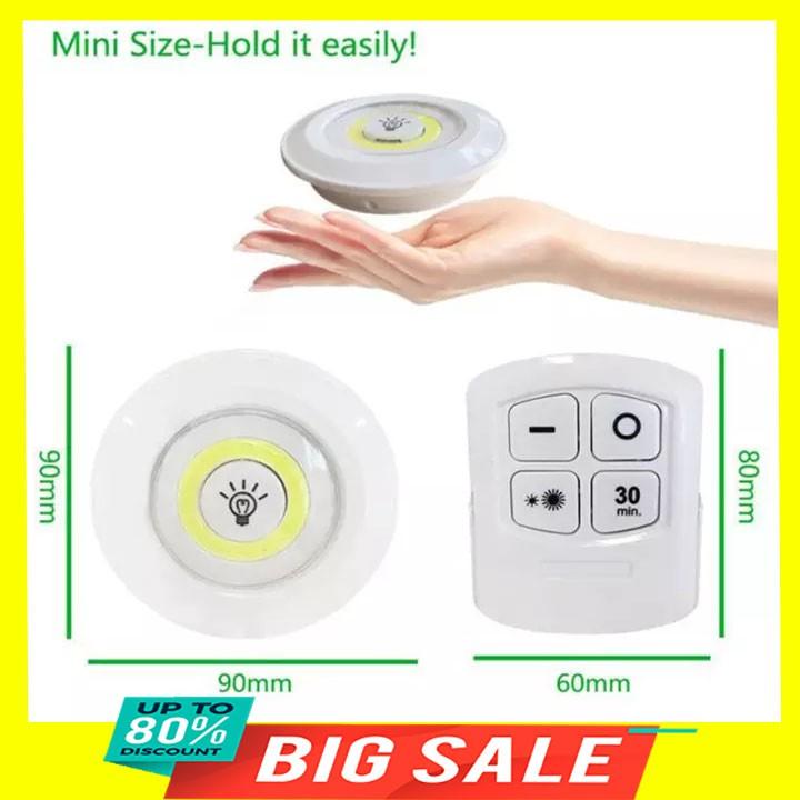 Bộ 3 Bóng Đèn LED Siêu Sáng Dùng Pin AAA+ 1 Remote Tiện Dụng Gắn Tủ Quần Áo + Tủ Bếp + Tủ R.ư.ợ.u