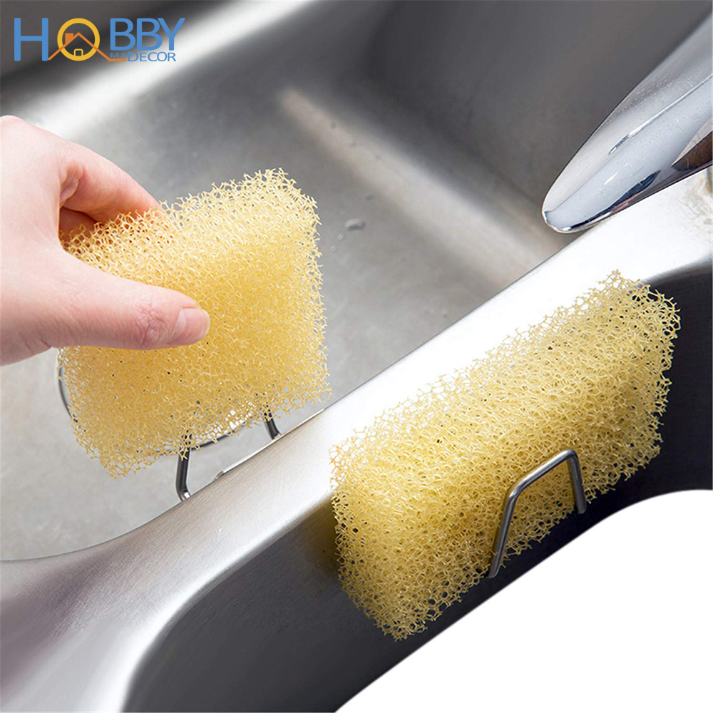 Bộ 2 Móc treo đồ rửa chén, nắp chậu rửa Inox 304 dán tường gạch men hoặc chậu rửa - không rỉ sét và kèm keo dán - HOBBY MCX2