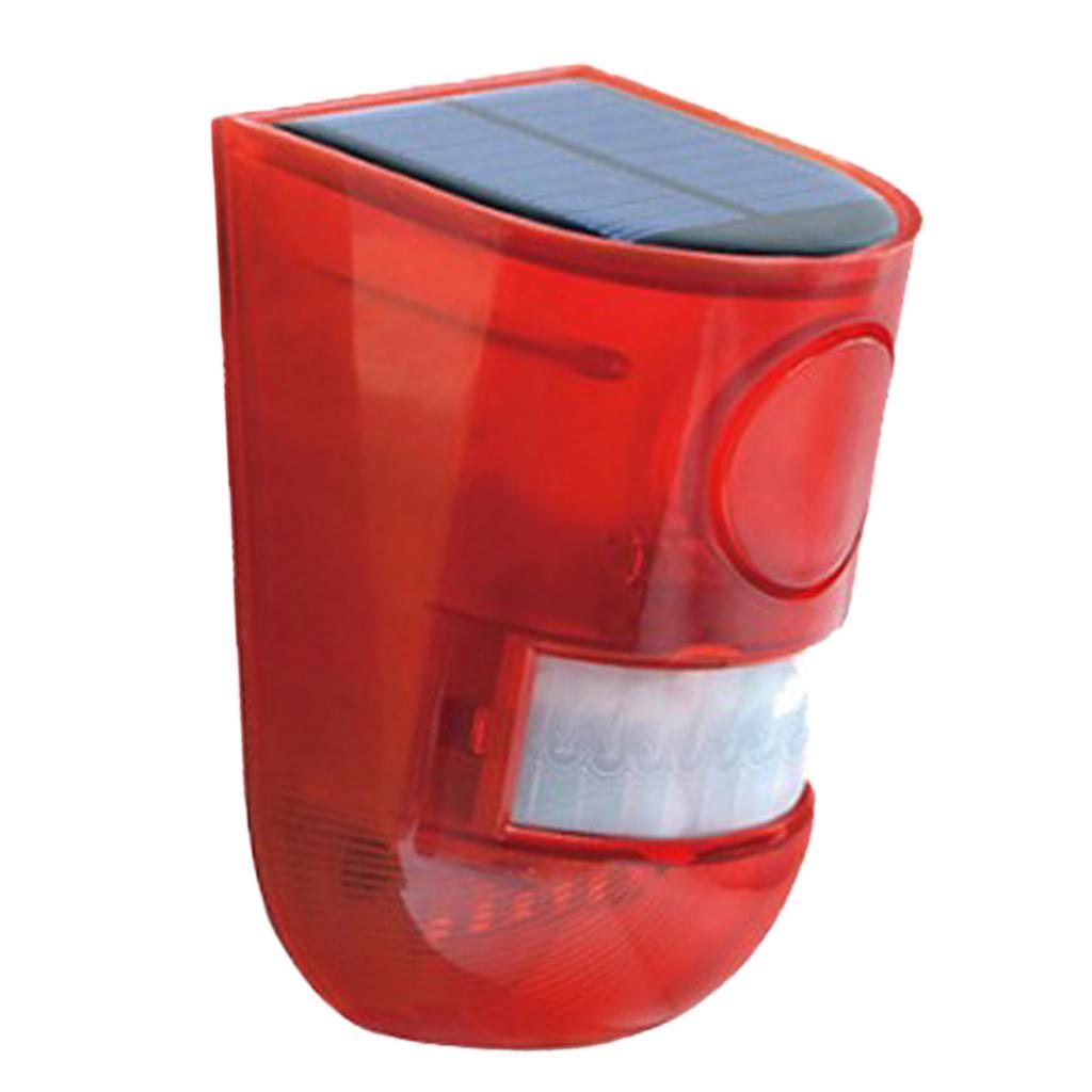 Solar Sound Light Alarm 110db Siren Sound Alert Strobe Security Alarm System