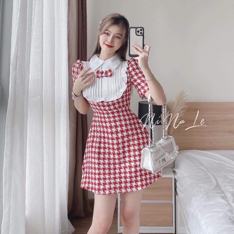 ĐẦM ZICZAC NƠ NỮ KIỂU DÁNG trẻ trung GKM