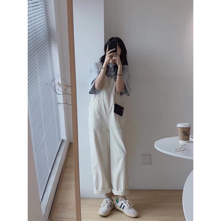 Yếm quần kaki nữ form rộng unisex oversize phong cách ulzzang màu be SB-0002