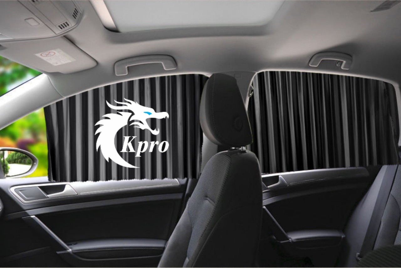 Bộ 4 rèm vải kéo che nắng ô tô, Tấm che nắng kính lái, Tấm che nắng cửa sổ - Hàng Kpro chất lượng cao