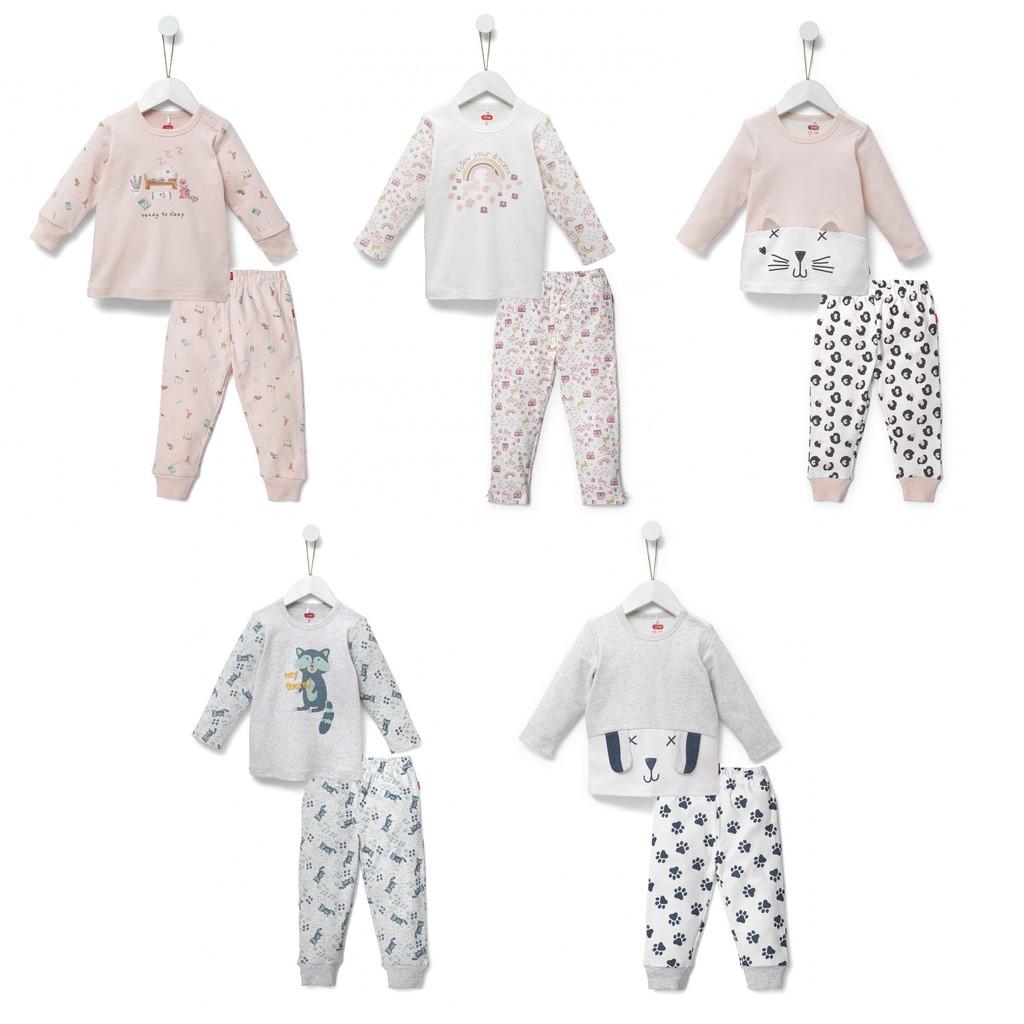Bộ dài tay thun cotton bé gái 2-5 tuổi