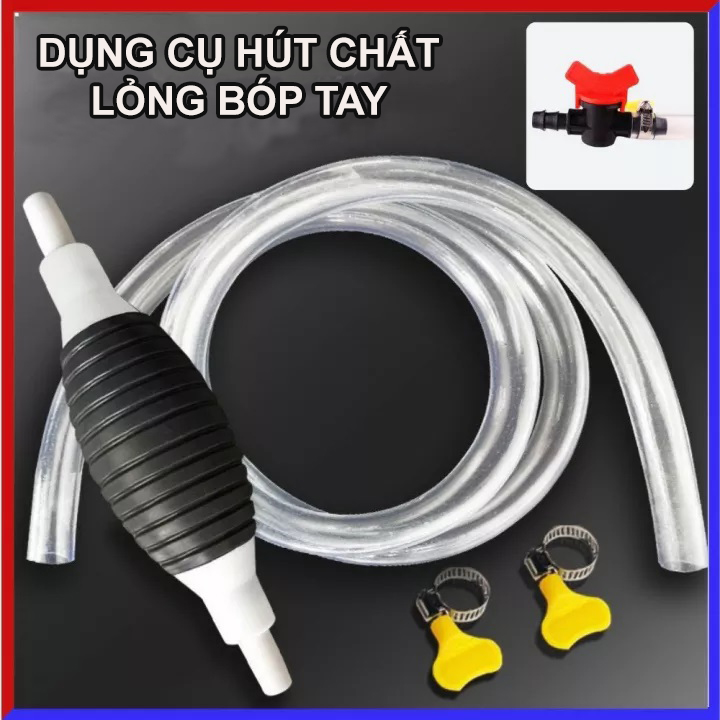 Dụng Cụ Bơm Hút Chất Lỏng Bóp Tay V3, Kèm Khóa Điều Chỉnh Lượng Nước