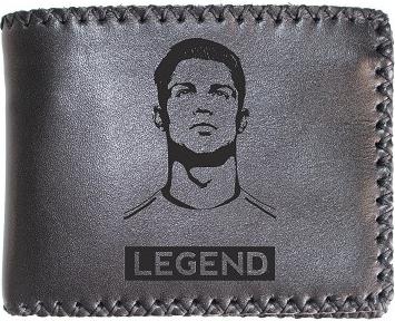 Ví Da Bò Nam Nữ Khâu Viền Khắc Hình Ronaldo