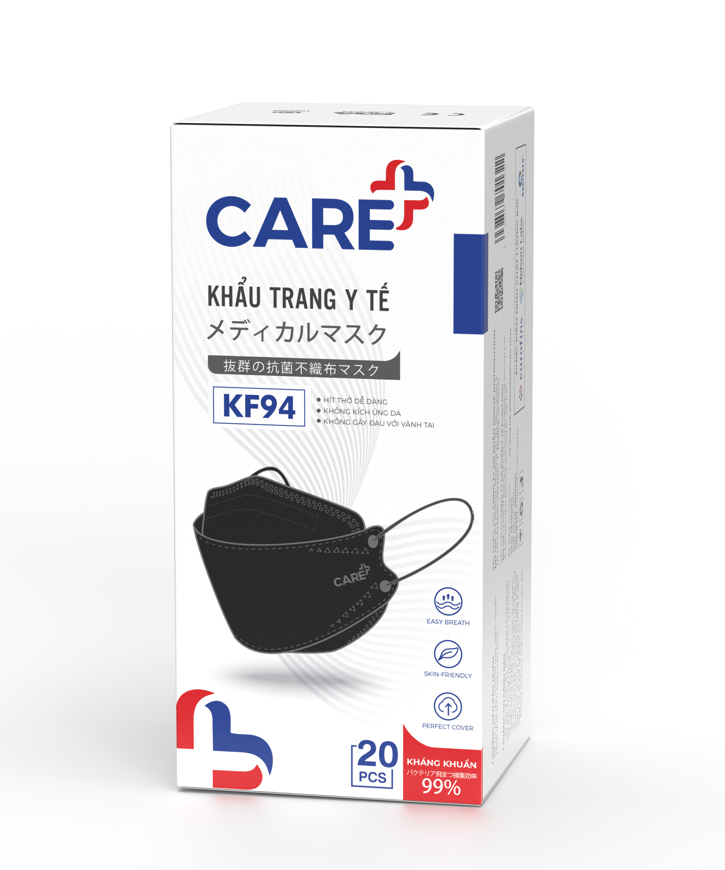 1 hộp khẩu trang KF94 CARE+ màu đen