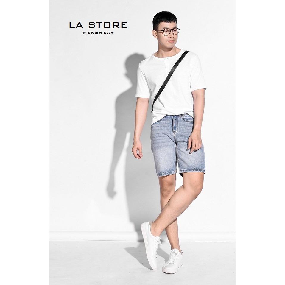 Quần short jeans nam màu xanh trơn DPS010