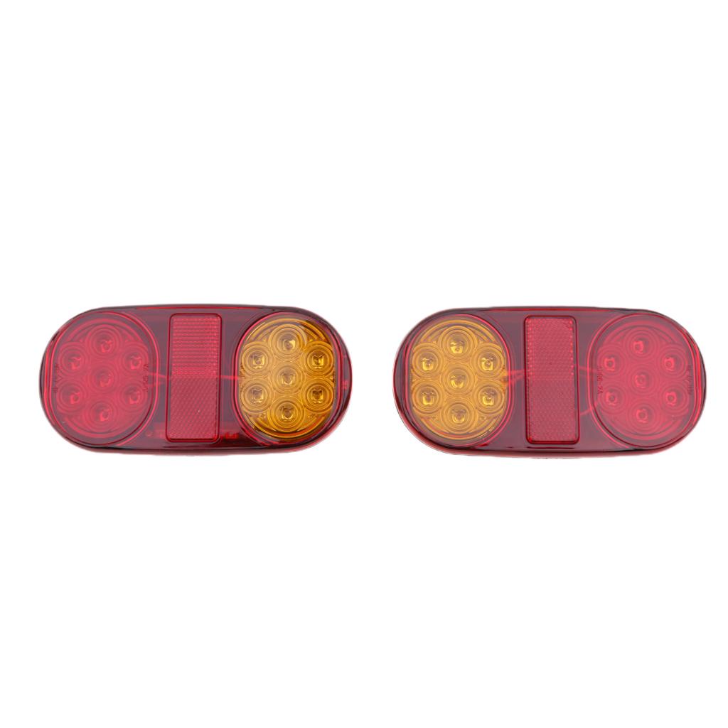2pcs Universal Truck LED Sealed Stop/Turn/Tail Light Marine Waterproof
