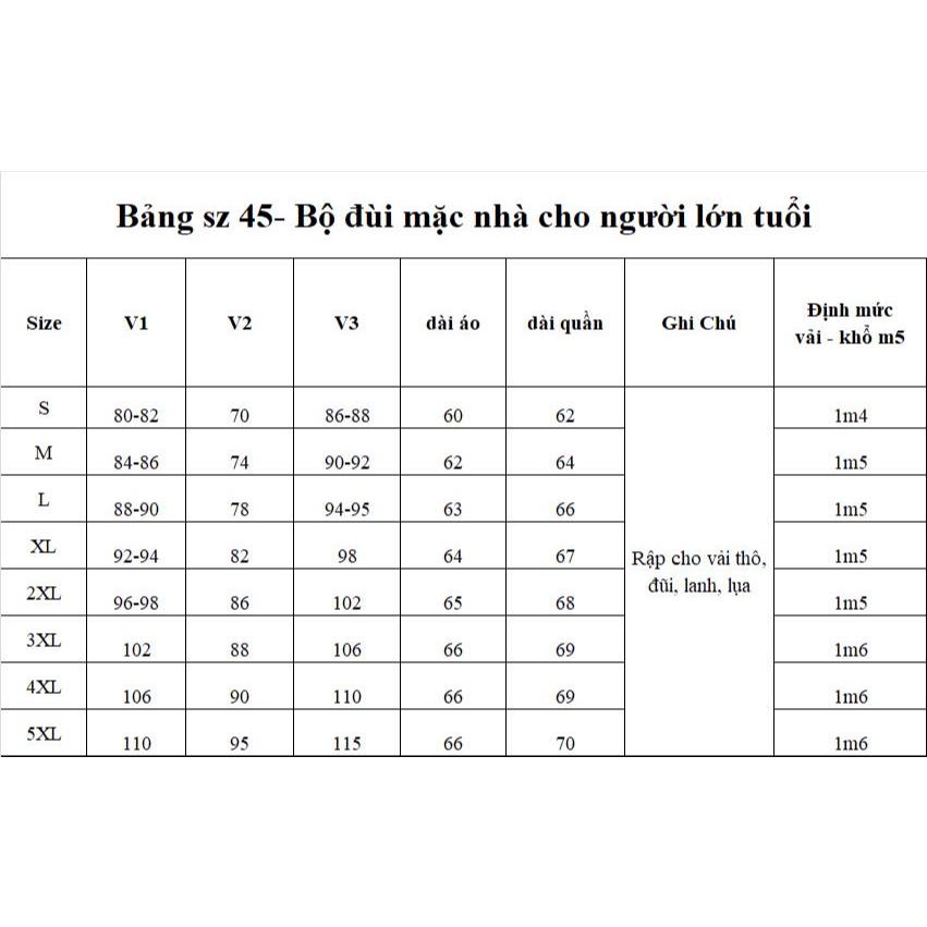 Rập Giấy A0 bộ mặc nhà cho mẹ mã 45