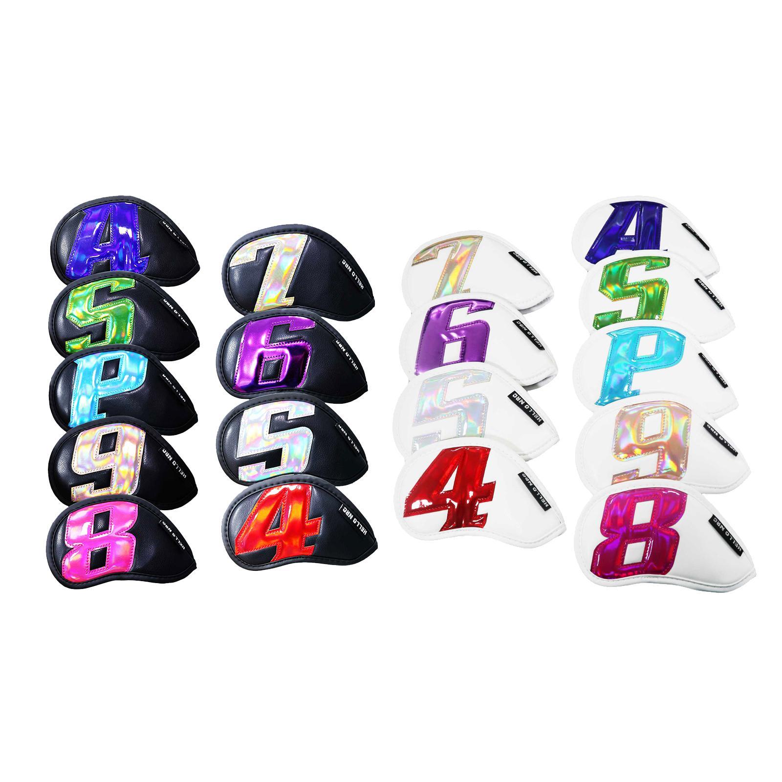 9x Golf Iron Head Cover Club Headcover Anti- Covers White