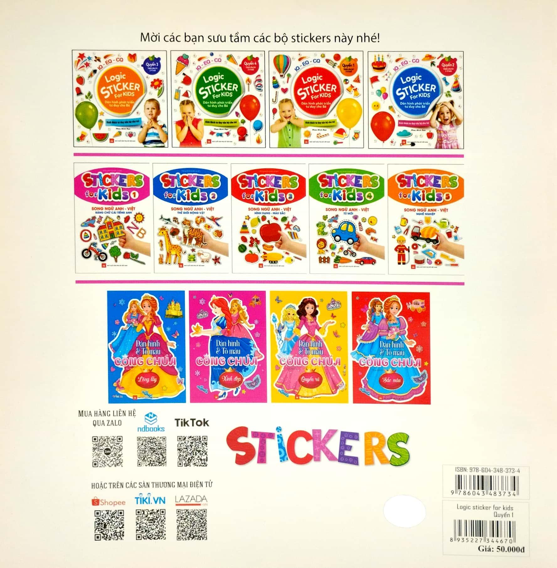 Logic Sticker For Kids - Dán Hình Phát Triển Tư Duy Cho Bé - Quyển 1 (Dành Cho Trẻ 2-8 Tuổi)