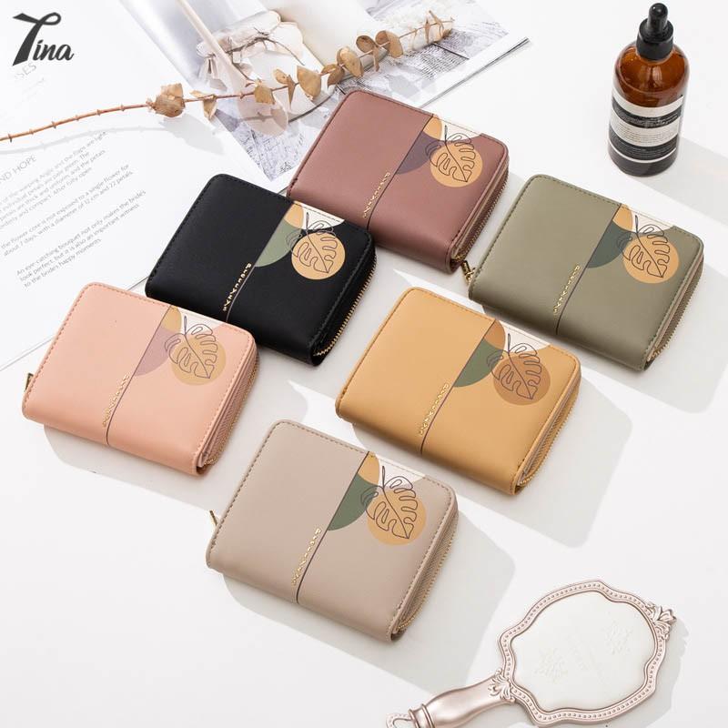 Ví ngắn cầm tay Prettyzys/Pritti 2021 thiết kế in hoa đơn giản