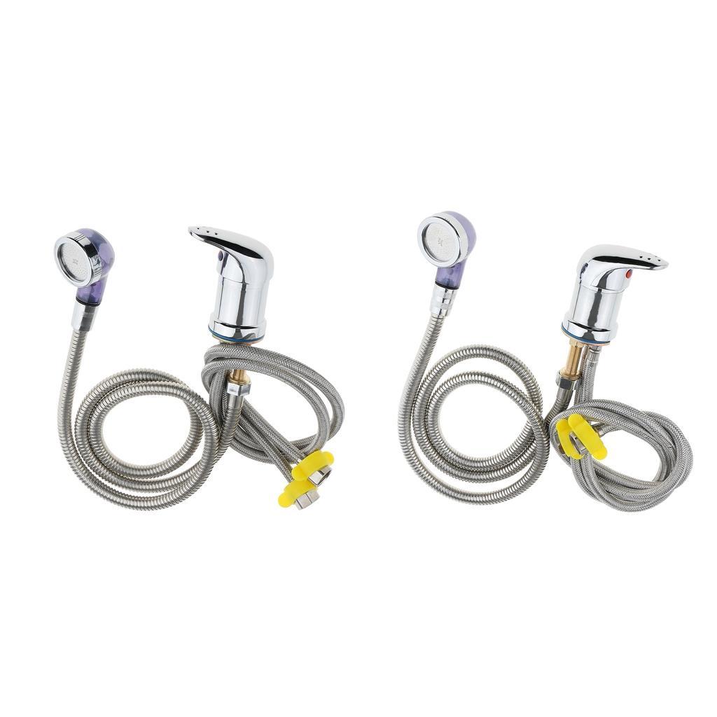 2x Hot &amp; Cold Faucet Kit Salon Backwash Shampoo Bowl Sink Replacement Parts