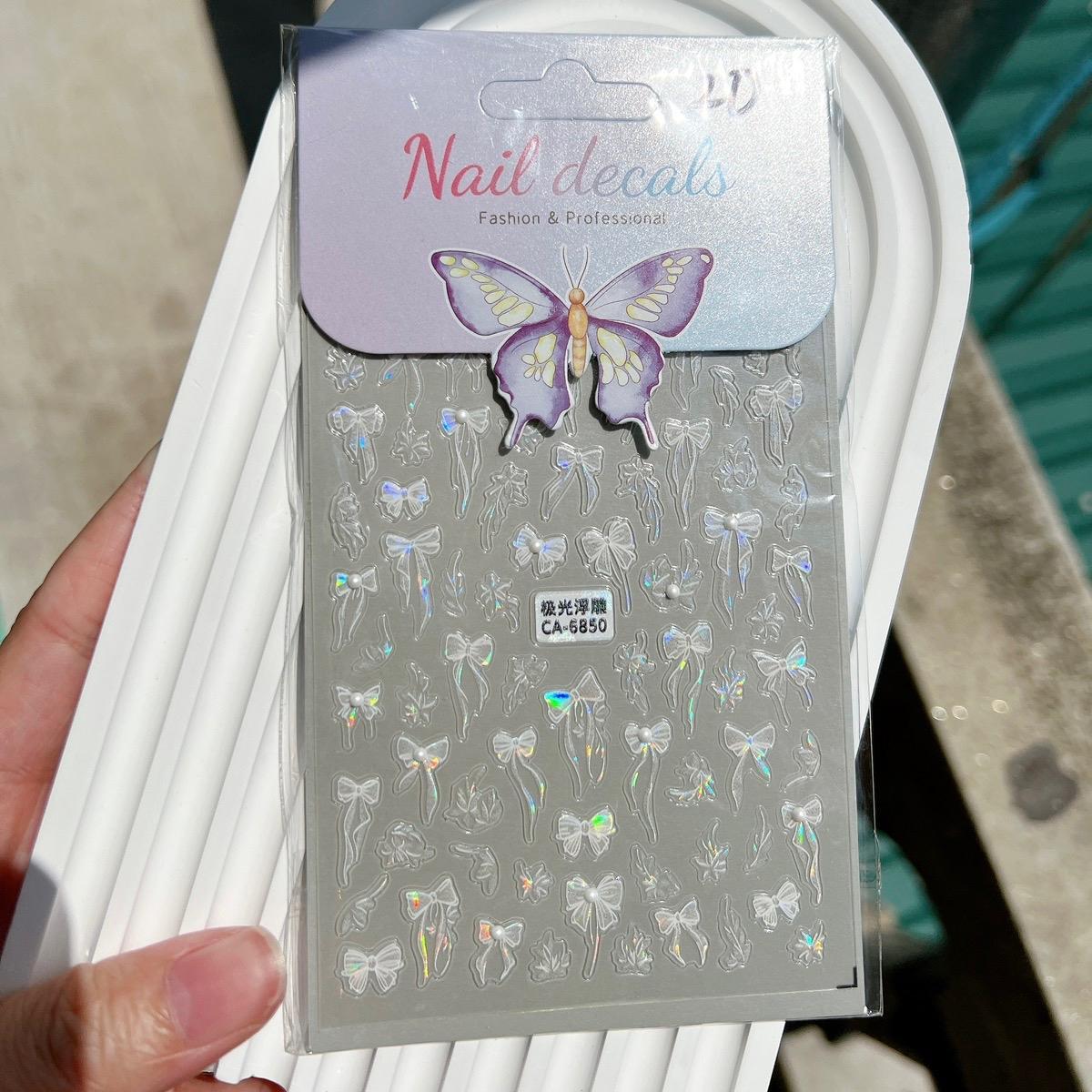 Sticker 5D Dán Móng Cao Cấp Nơ  7 Màu Trang Trí Làm Nail Hot Trend 2024 Nữ Women
