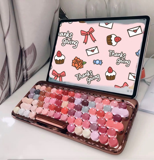 Bàn phím cơ Bluetooth Lofree Make up Bloom Rose Gold Series - Hàng Chính Hãng
