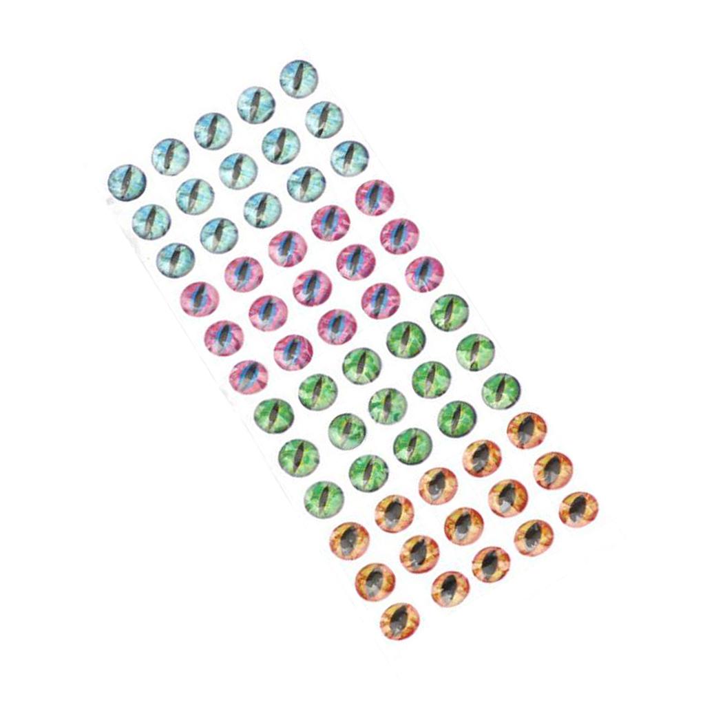 120x Self Adhesive 4D Holographic Lure Eyes DIY Fly Tying Material 6/8mm