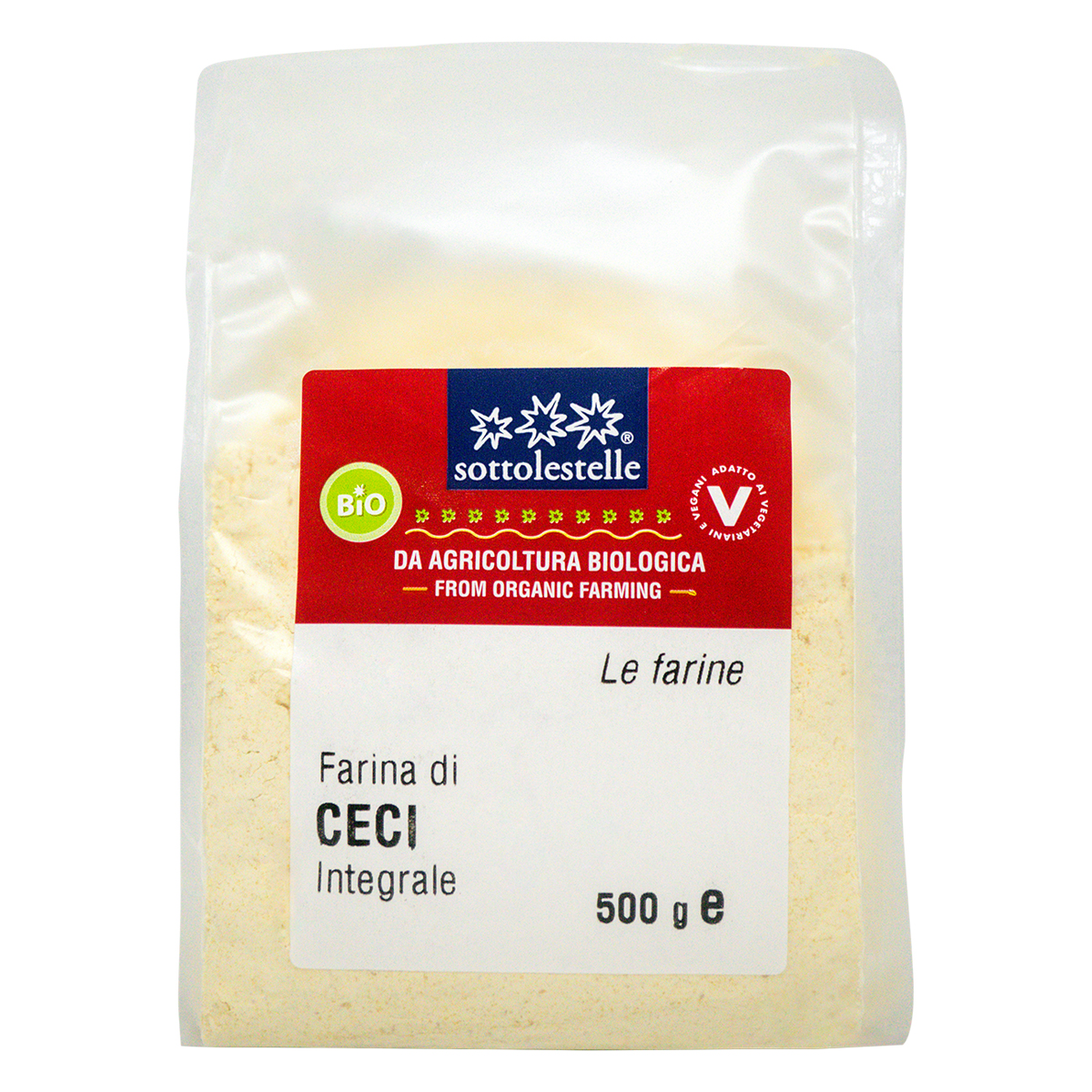 Bột đậu gà nguyên cám hữu cơ Sottolestelle 500g Organic Chickpea Flour