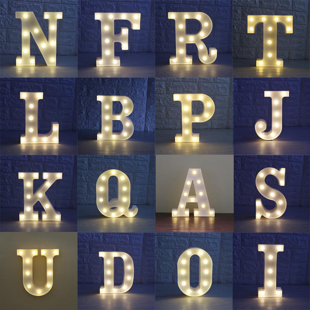 Alphabet LED Letter Lights Light Up Warm White Letter Standing Sign A