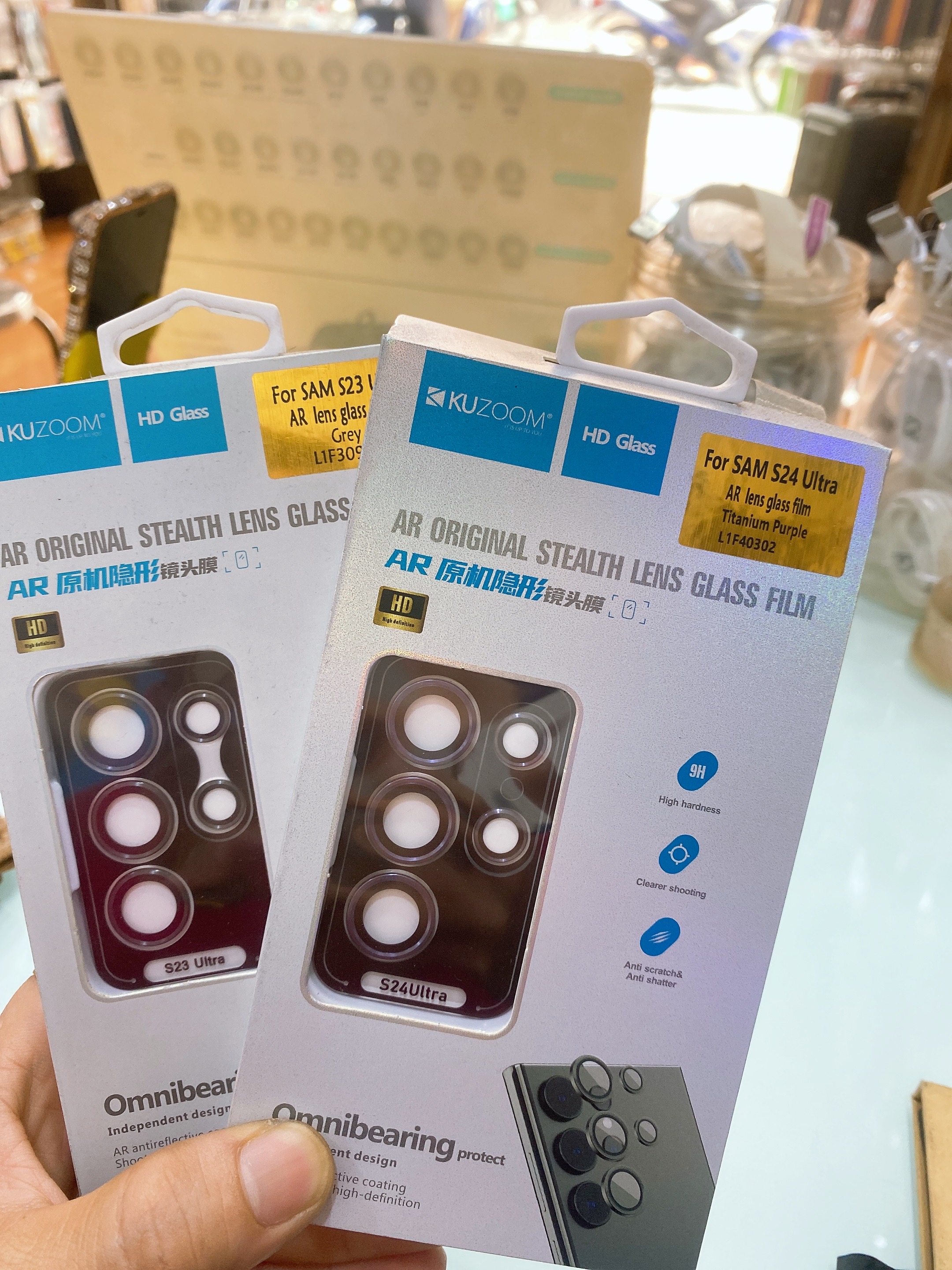 Tấm dán kính cường lực Camera cho Samsung Galaxy S22 Ultra / S23 Ultra / S24 Ultra hiệu HOTCASE KUZOOM AR - công nghệ kế dính tự động, mặt kính AGC sắc nét với độ cứng 9H, trang bị khung tự dán dễ dàng tự dán ở nhà - Hàng nhập khẩu