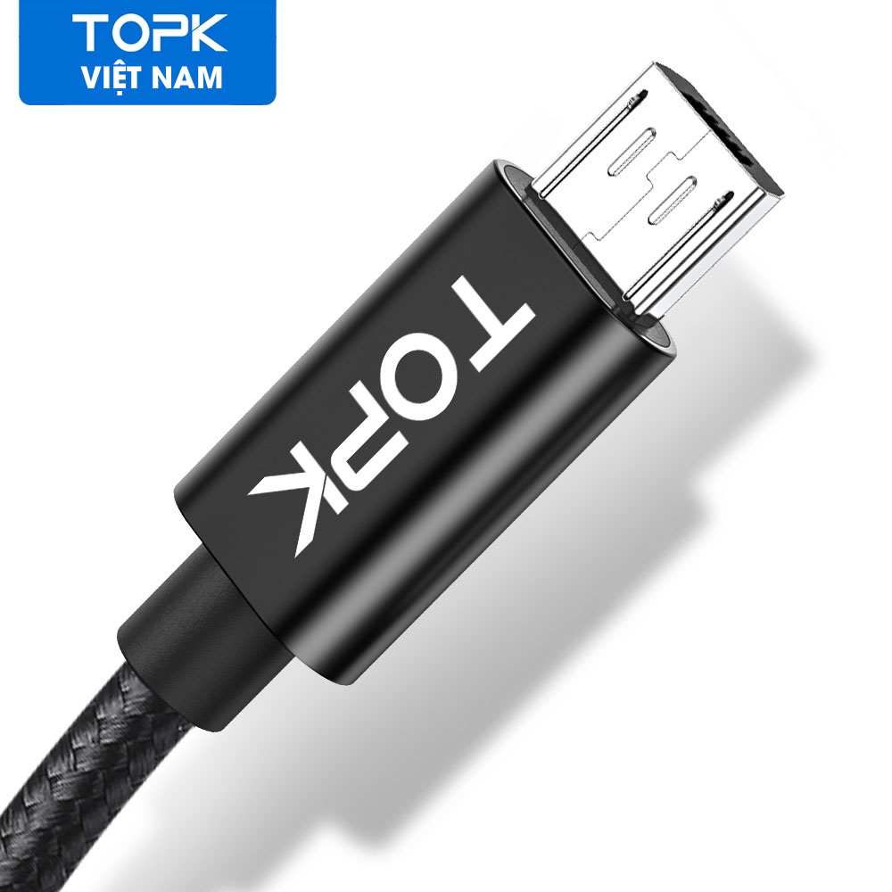 Cáp sạc TOPK AN18 USB-Lightning, Micro, TypeC - hàng chính hãng