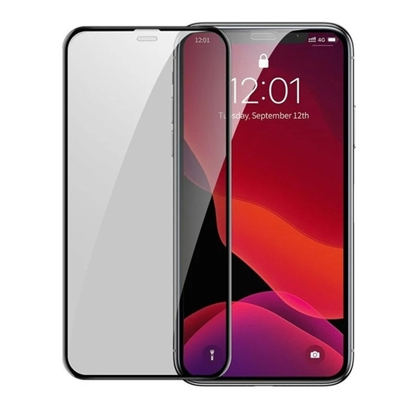 Kính cường lực chống nhìn trộm, chống bụi màn loa Baseus Full-screen Curved Privacy Tempered Glass Film dùng cho iPhone 11/ Pro/ Pro Max (hàng chính hãng)