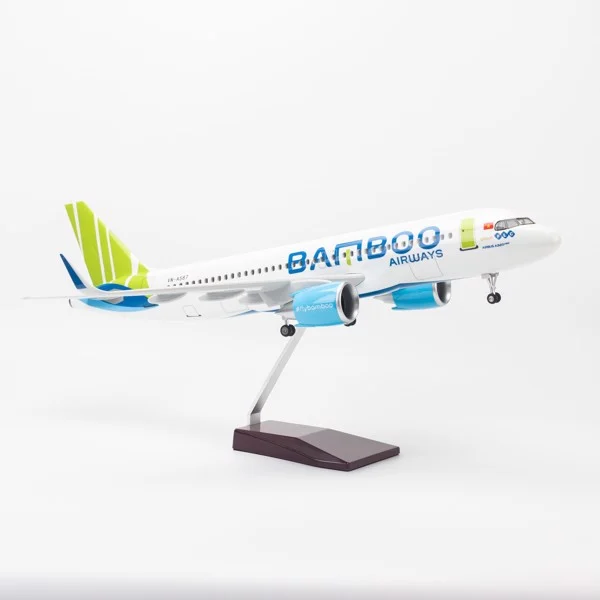 Mô hình máy bay Bamboo Airways Airbus A320 lắp ráp có đèn 47cm MBMH46