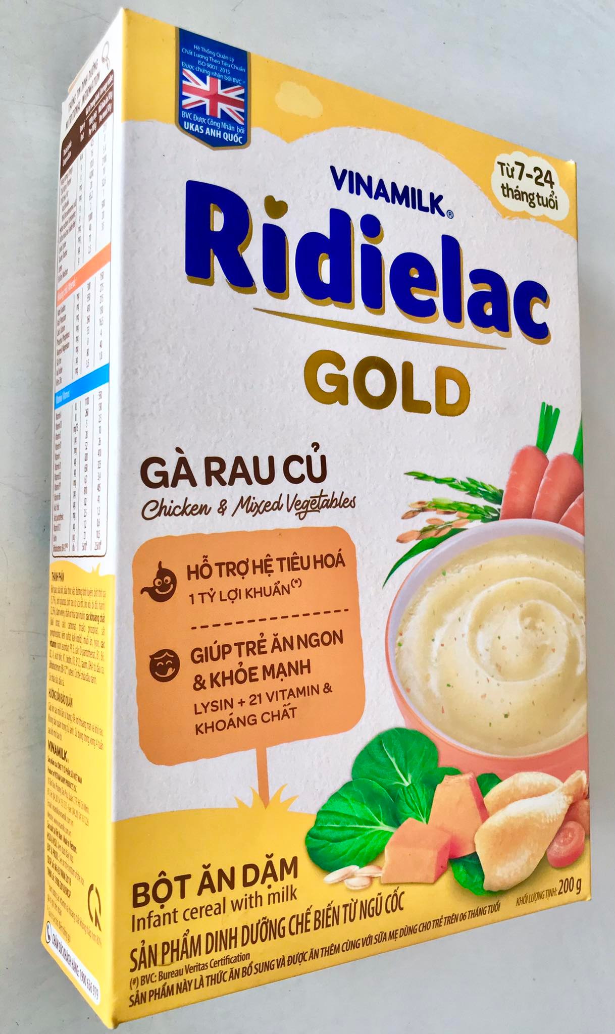 Bột Ăn Dặm Vinamilk Ridielac Gà Rau Củ Hộp (200g)