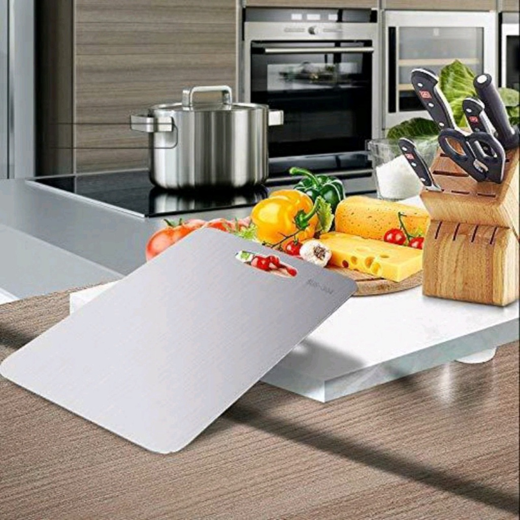 Thớt INOX 304 Diệt Khuẩn Thời Thượng - Thớt Cường Lực, Lau Chùi Và Vệ Sinh Dễ Dàng, Rã Đông Nhanh, Không Xước Dăm
