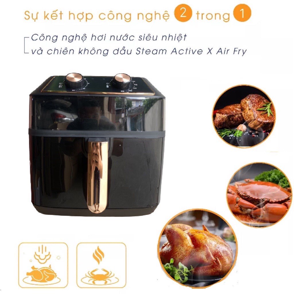 Nồi chiên không dầu Nine Shield KB-8001M .Dung tích 10L. Bếp chiên không khí