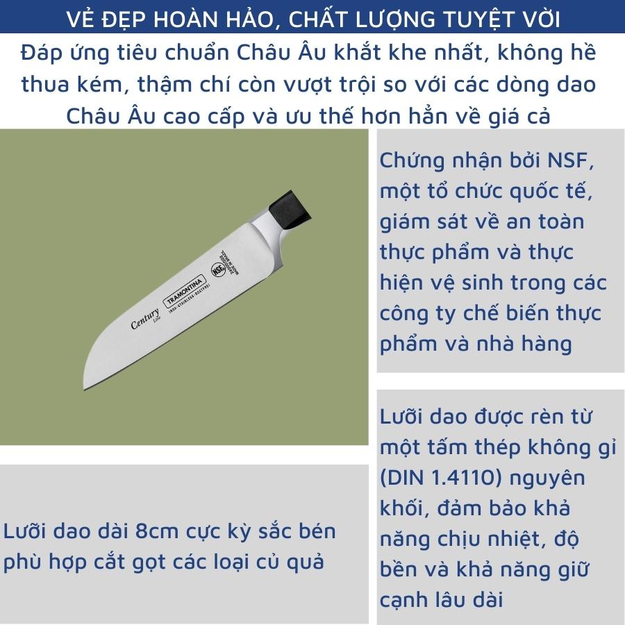 Dao Gọt Hoa Quả Rèn Nguyên Khối Cao Cấp Lưỡi Dài 8cm Chất Liệu Thép Không Gỉ Siêu Sắc Bén Thương Hiệu Tramontina Brazil