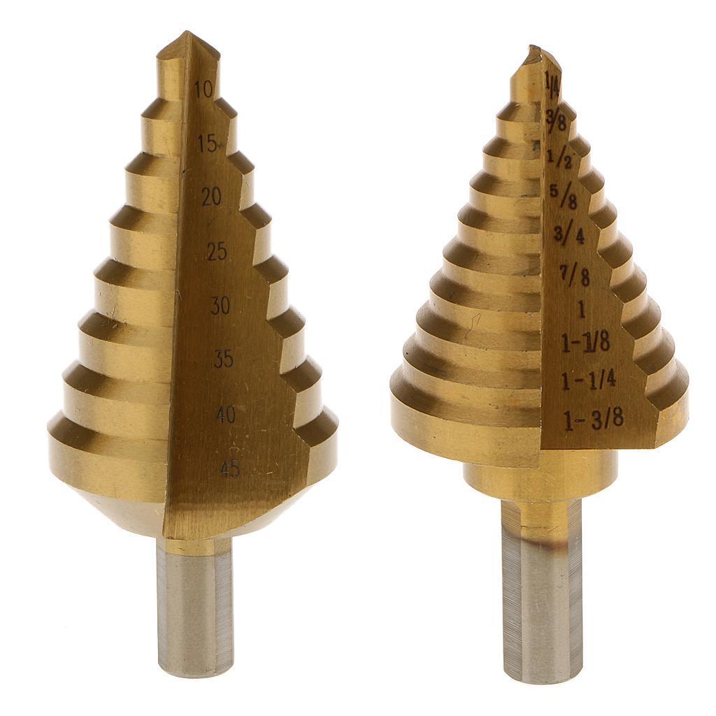 HSS Titanium Step Cone Drill Bit Hole Cutter 10mm-45mm HSS For Sheet Metal