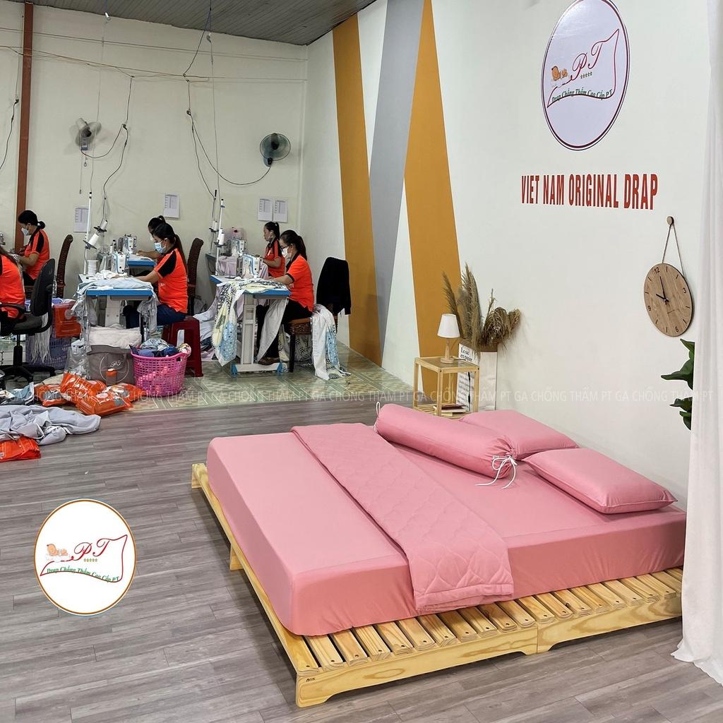 Bộ ga chống thấm cho bé kèm vỏ gối, hàng chính hãng PT, chất liệu 100% cotton cao cấp