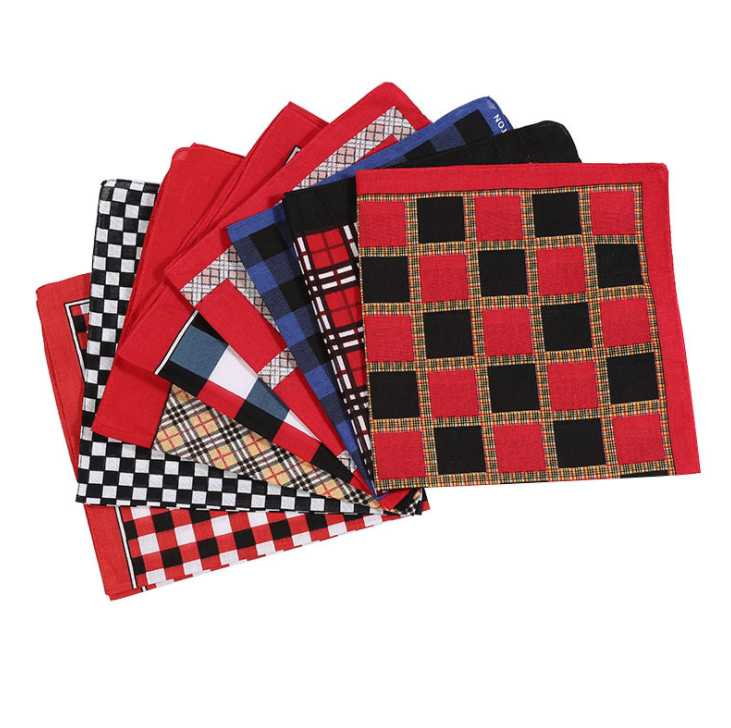 Khăn bandana turban kích thước 54x54cm nhiều mầu sắc - BDN07 Đen trắng