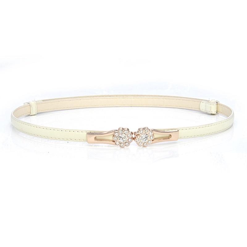 Johnifashion Thắt lưng da nữ bản nhỏ khoá hoa thời trang- phong cách Hàn Quốc, dây lưng nữ khoá hoa đính đá