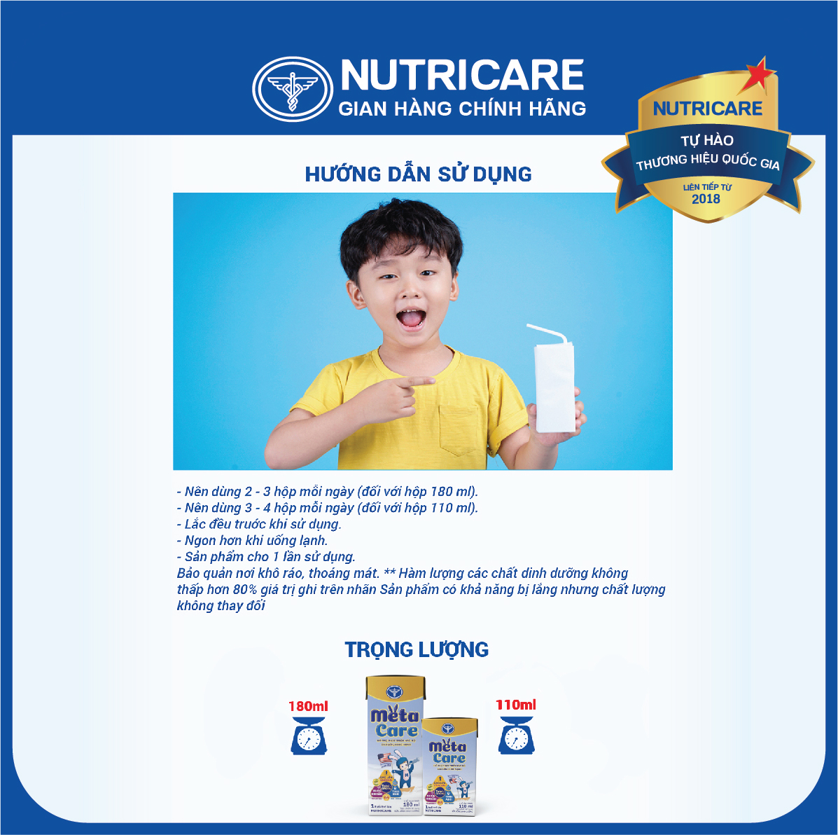 [Mua 11 lốc tặng 1] Sữa nước Nutricare Metacare GOLD phát triển não bộ (180ml)