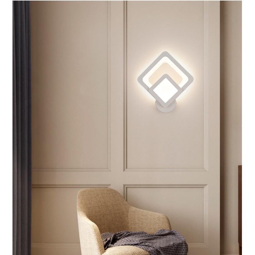 Đèn led treo tường trang trí hình vuông đôi 3 chế độ sáng