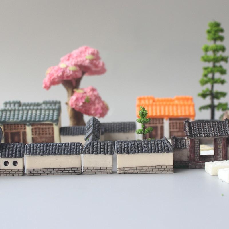 Tiểu cảnh mini ️ Mô hình tường nhà, cửa nhà theo phong cách nhà cổ trang trí tiểu cảnh sân vườn, sen đá, terrarium