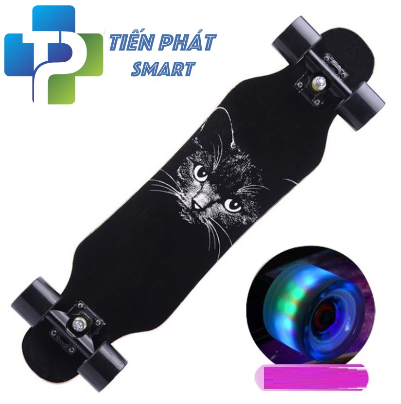 Ván trượt Phát Sáng Dài 80*20cm Thể Thao Mặt Nhám Mẫu LONGBOARD Cao Cấp