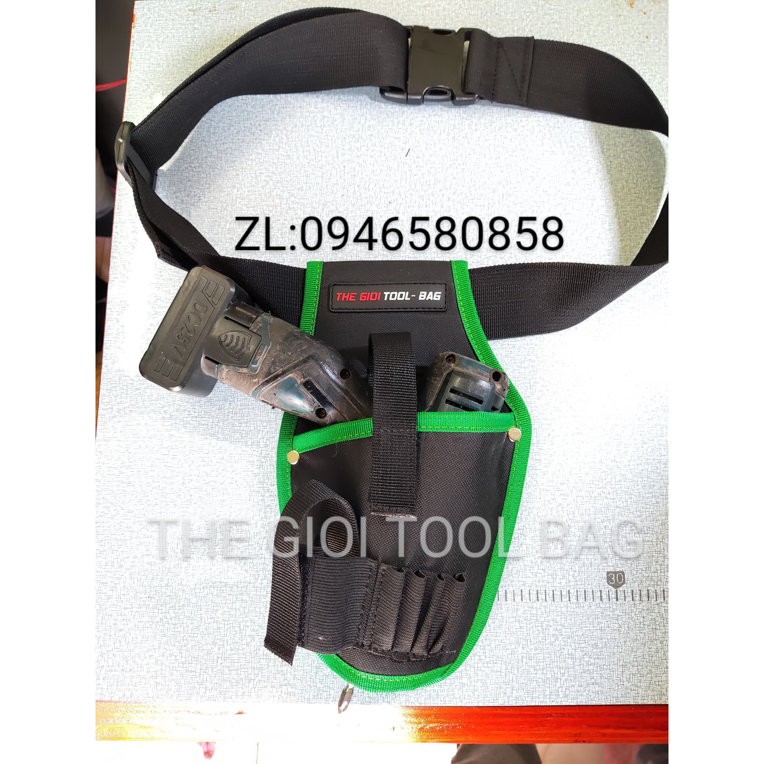 Túi đựng máy khoan pin đeo hông TGTB-Y2 Green siêu cao cấp