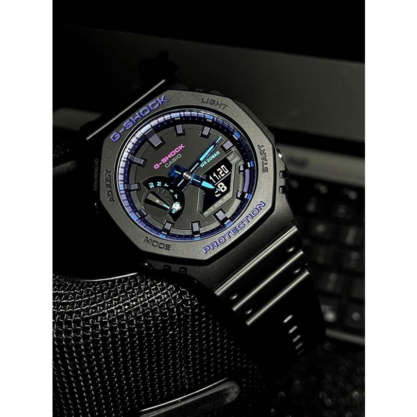 Đồng Hồ Nam Dây Nhựa Casio G-Shock GA-2100VB-1ADR Chính Hãng - Lõi Carbon - GA-2100VB-1A