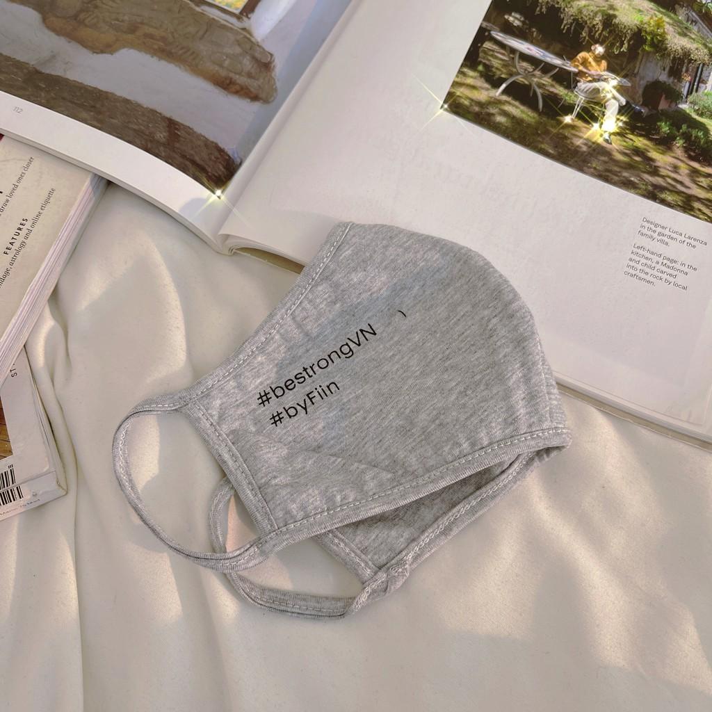 Khẩu trang vải 2 lớp 100% cotton nhiều màu BE STRONG Việt Nam! - Made by Fiin