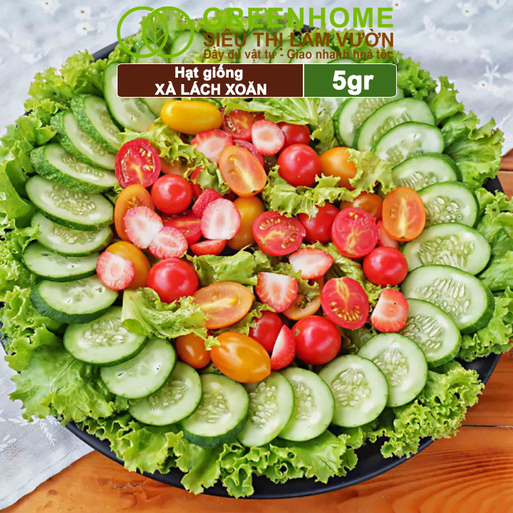 Hạt Giống Xà Lách Xoăn Greenhome, Gói 5gr, Dễ Trồng Quanh Năm, Thu Hoạch Nhanh, Năng Suất Cao R21