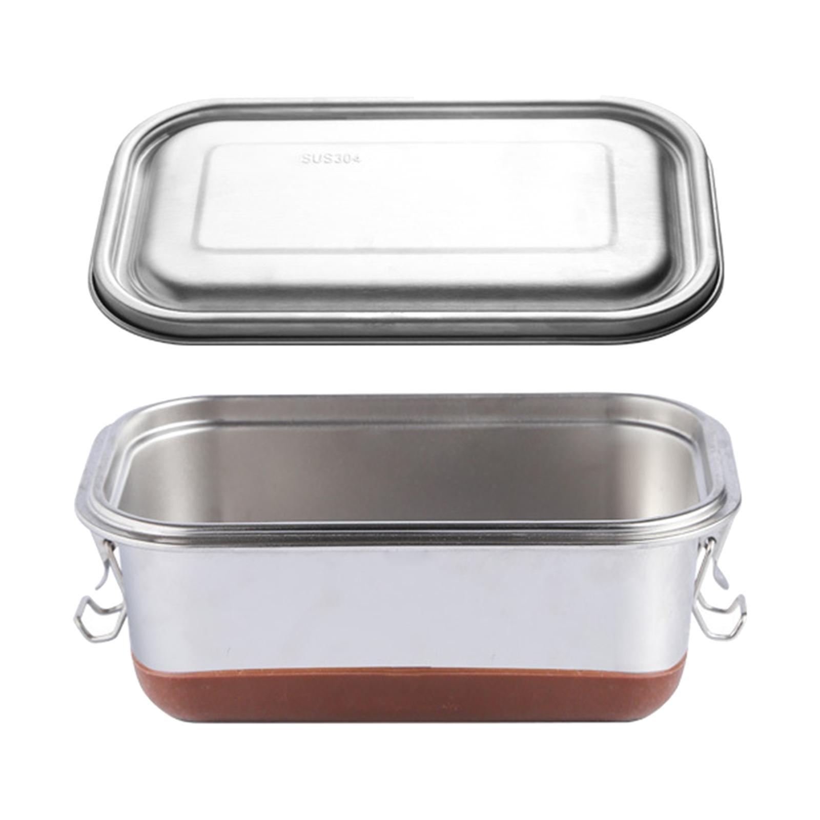 1.2L Stainless Steel Bento Lunch Food Box Container Outdoor Meals Use