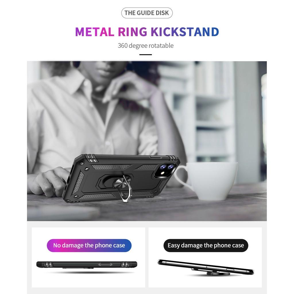 Ốp lưng cho iPhone 11 chống sốc 2 lớp kèm nhẫn iring làm giá đỡ