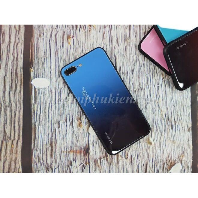 Ốp lưng kính màu Gradient viền dẻo cho iPhone 6 Plus, iPhone 6s Plus