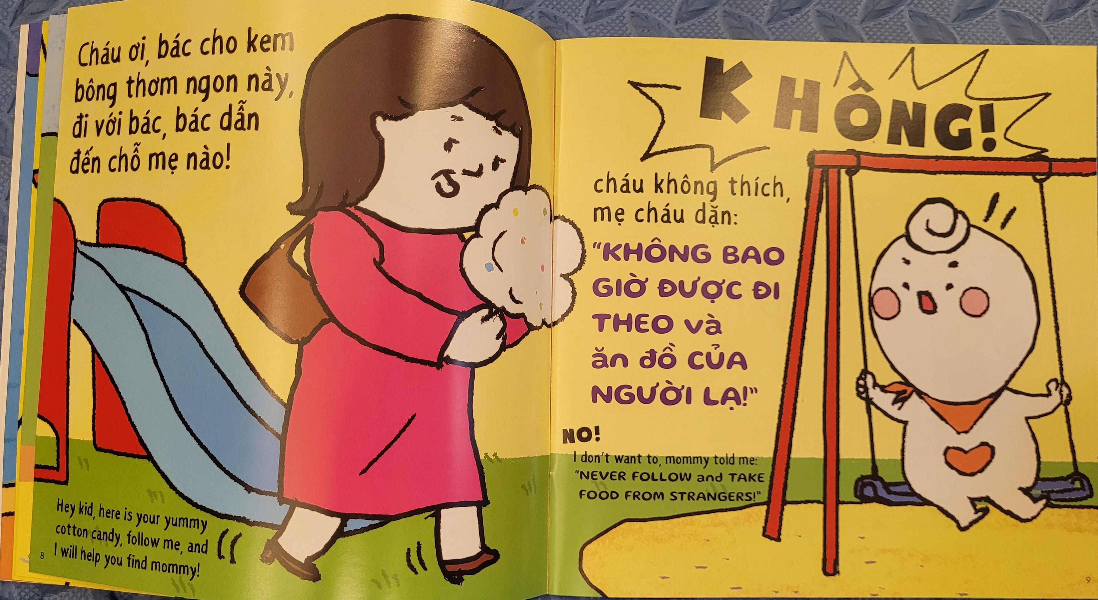 Sách Ehon Miu Bé Nhỏ Phần 2 Song Ngữ - Đừng Theo Người Lạ Nhé