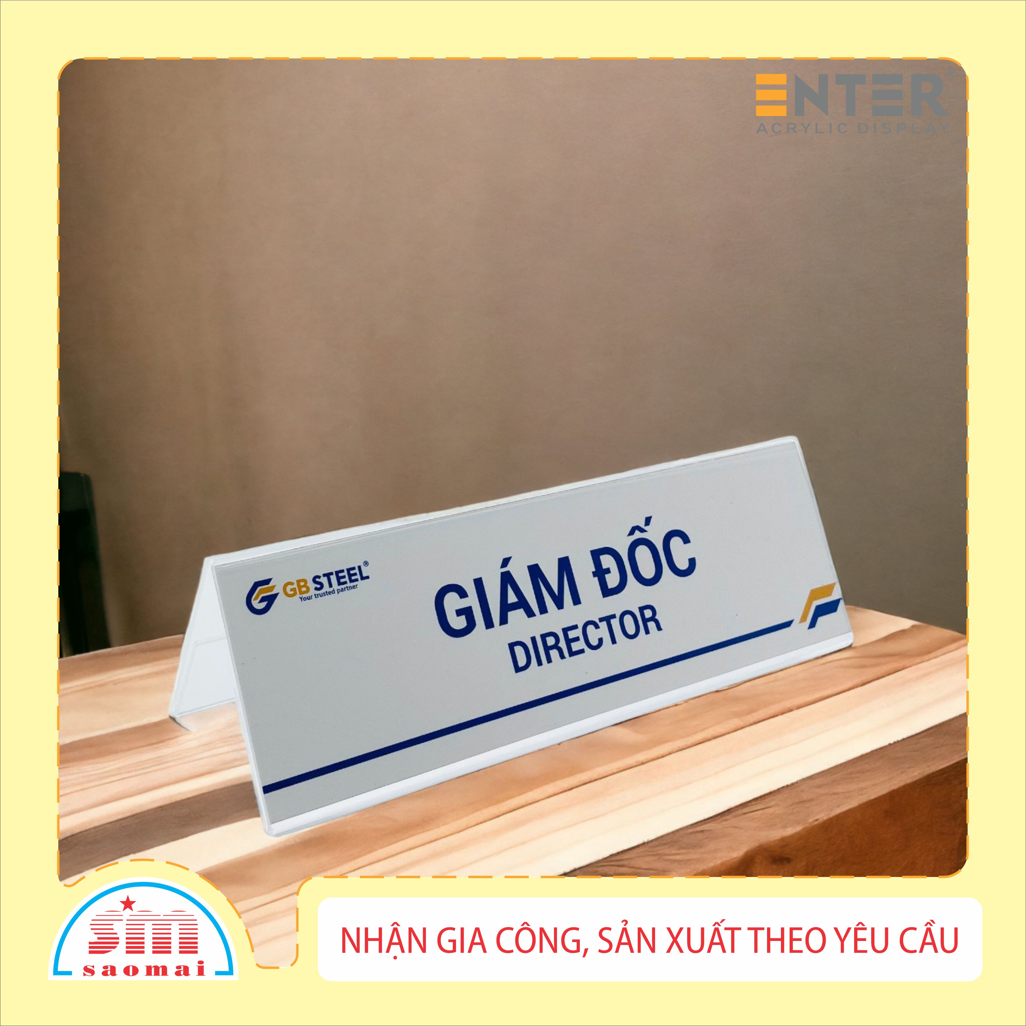 Kệ mica chức vụ 2 mặt Enter A05 240x75mm trung