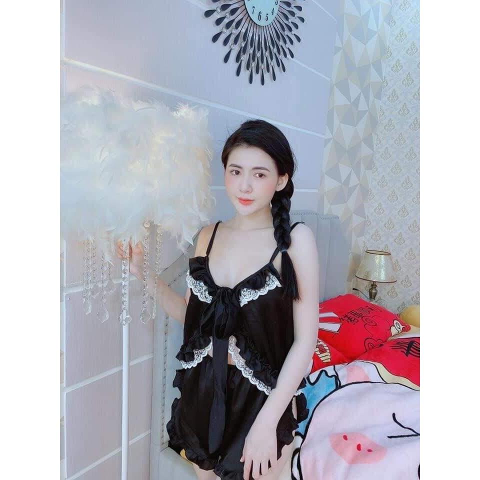 đồ bộ pijama nữ sexy buộc nơ xinh xắn