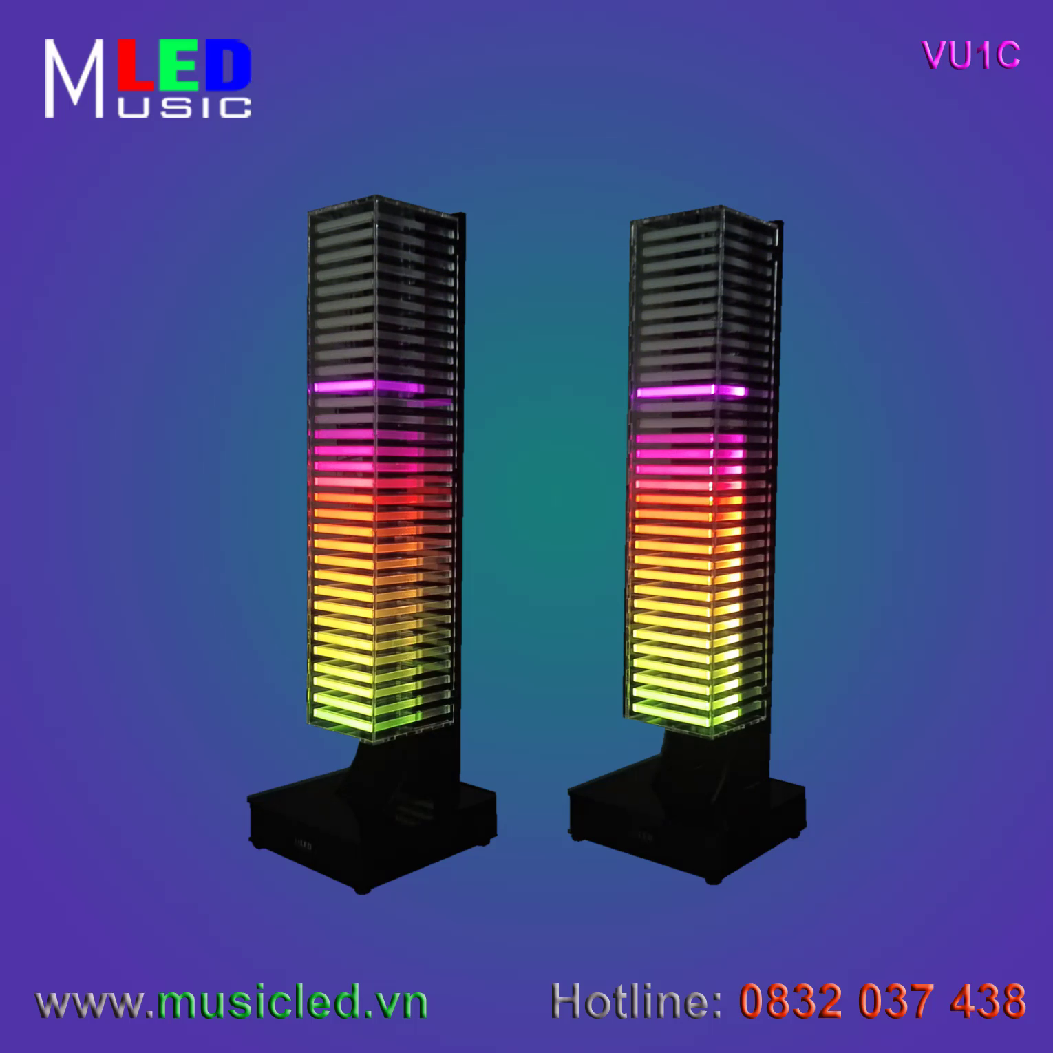 Đôi đèn Music LED nháy theo âm lượng nhạc cỡ nhỏ (VU1C)